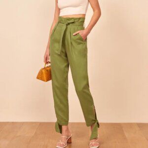 Reformation Linen Norman Pant in Avocado Size 4 NWT